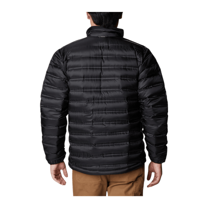 COLUMBIA MEN'S PEBBLE PEAK DOWN JACKET - BLACK - BACK VIEW