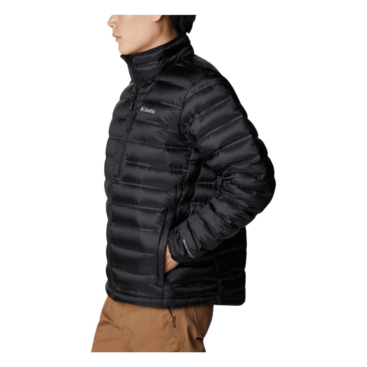 COLUMBIA MEN'S PEBBLE PEAK DOWN JACKET - BLACK - SIDE VIEW