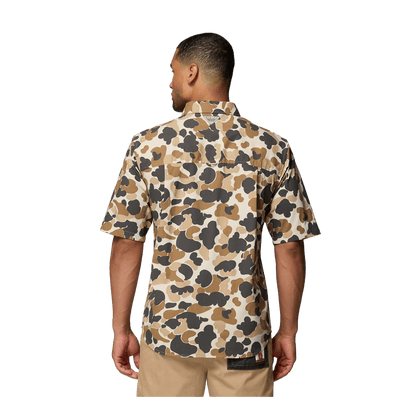 COLUMBIA PFG BONEFISH FLATS PRINTED SS SHIRT - BLEACHED CERAMIC DELTA HUNTER - BACK VIEW