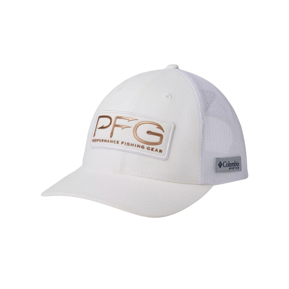 COLUMBIA PFG MESH BALL CAP - WHITE/PFG HOOK - ONE SIZE - FRONT VIEW