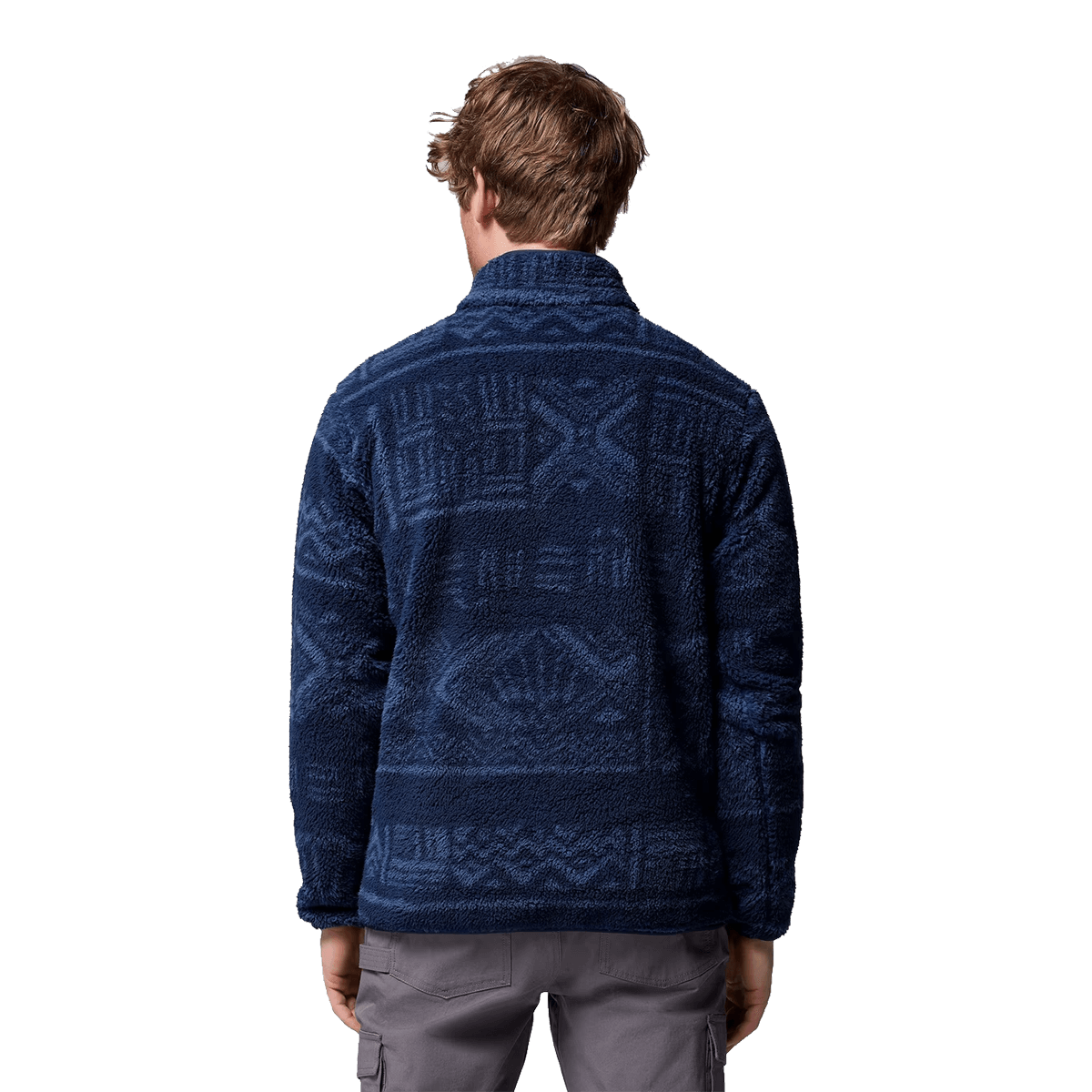 COLUMBIA RUGGED RIDGE HIGH PILE HALF ZIP - COLL NAVY DESCHUTES DAYS back side