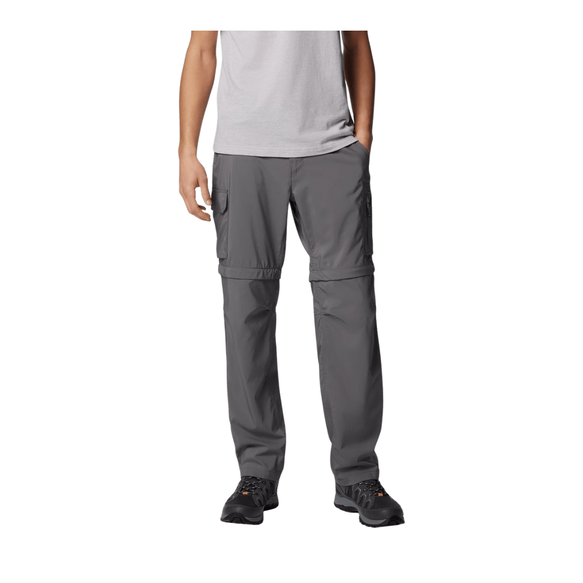 COLUMBIA SILVER RIDGE UTILITY CONVERTIBLE PANT – CITY GREY - FRONT VIEW