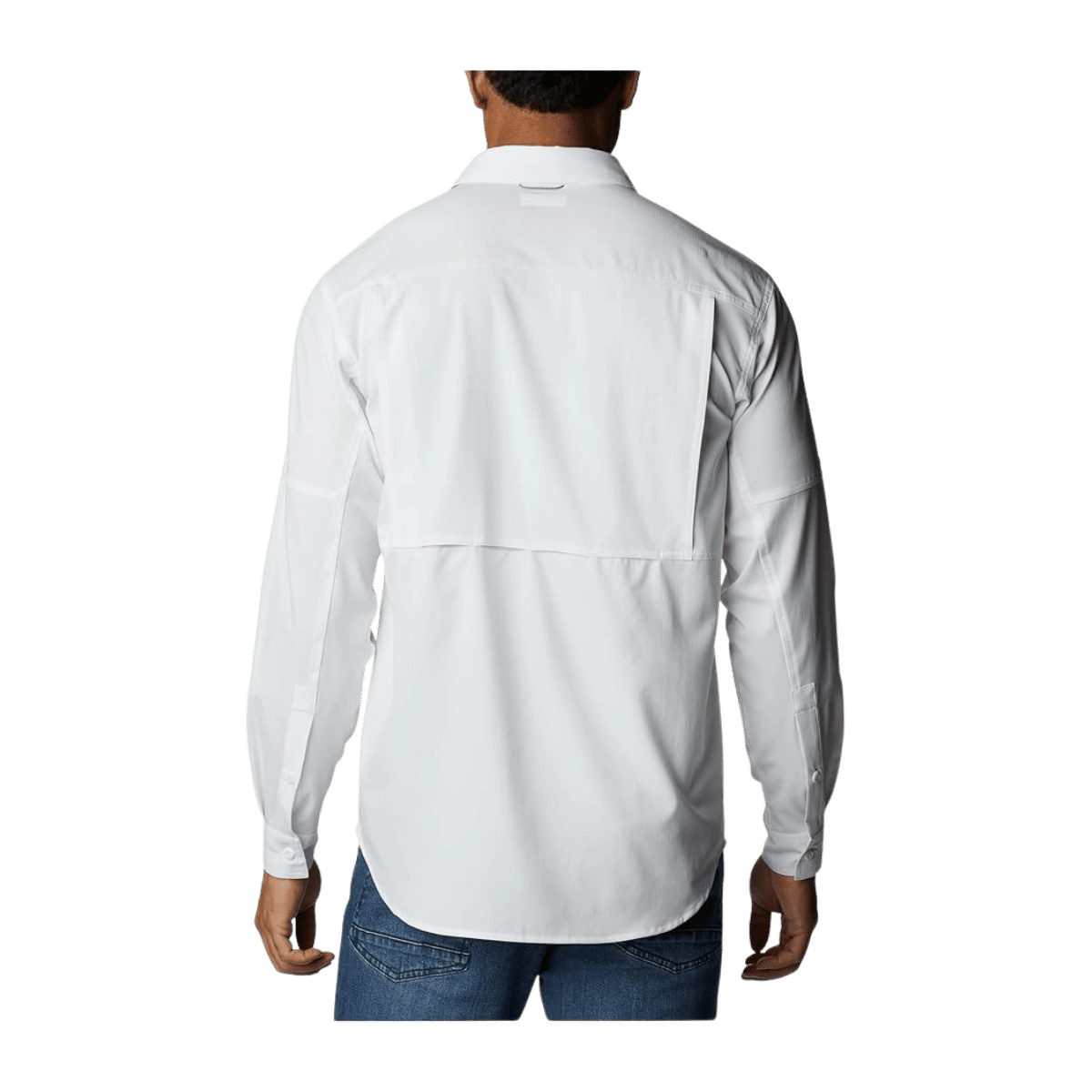 COLUMBIA MEN'S SILVER RIDGE UTILITY LITE LONGSLEEVE - WHITE - BACK VIEW