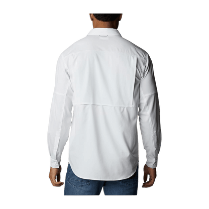 COLUMBIA MEN'S SILVER RIDGE UTILITY LITE LONGSLEEVE - WHITE - BACK VIEW