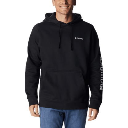 COLUMBIA MEN'S TREK HOODIE - BLK/CSC SLEEVE LONG - FRONT VIEW