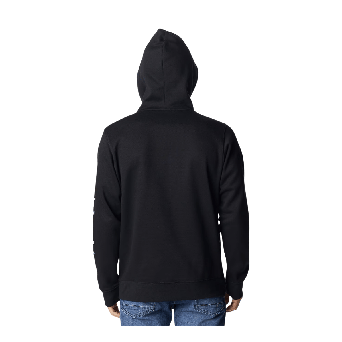 COLUMBIA MEN'S TREK HOODIE - BLK/CSC SLEEVE LONG - BACK VIEW