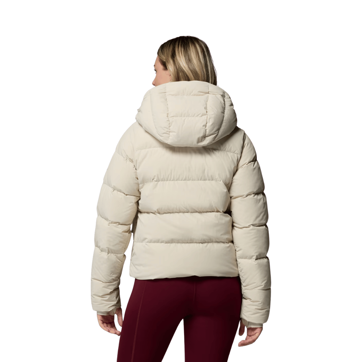 COLUMBIA WOMENS AMAZE PUFF HOODED JACKET - DARK STONE WW BACK