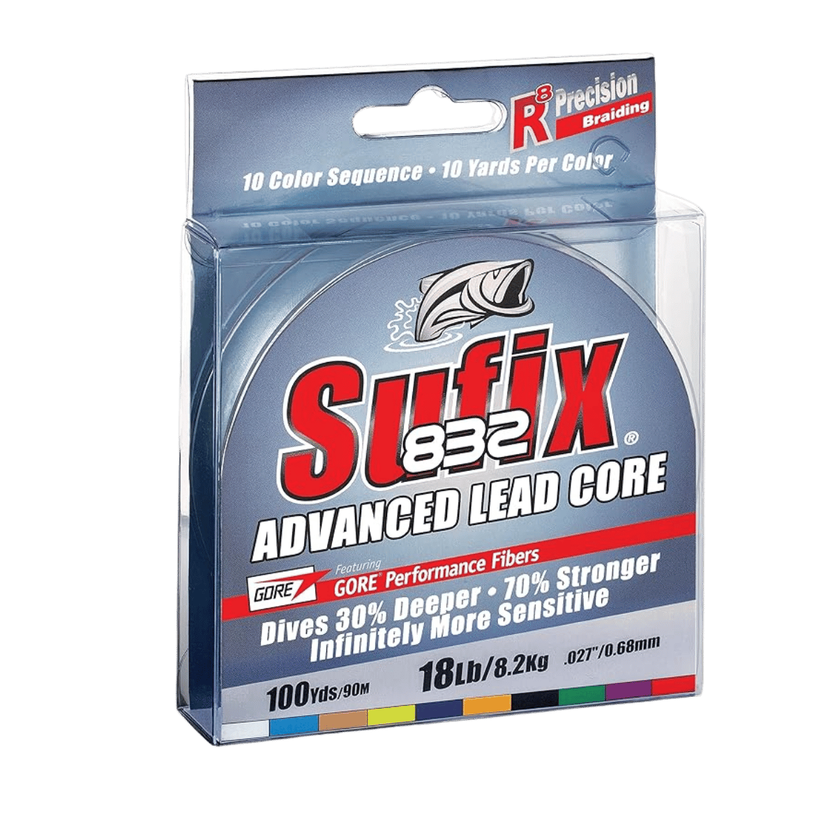 SUFIX 832 LEAD CORE 100YD - 27 LBS - METERED