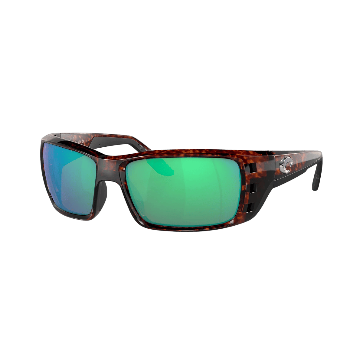 COSTA DEL MAR FISCH SUNGLASSES TORTOISE FRAME, GREEN MIRROR, 580G, FRONT VIEW