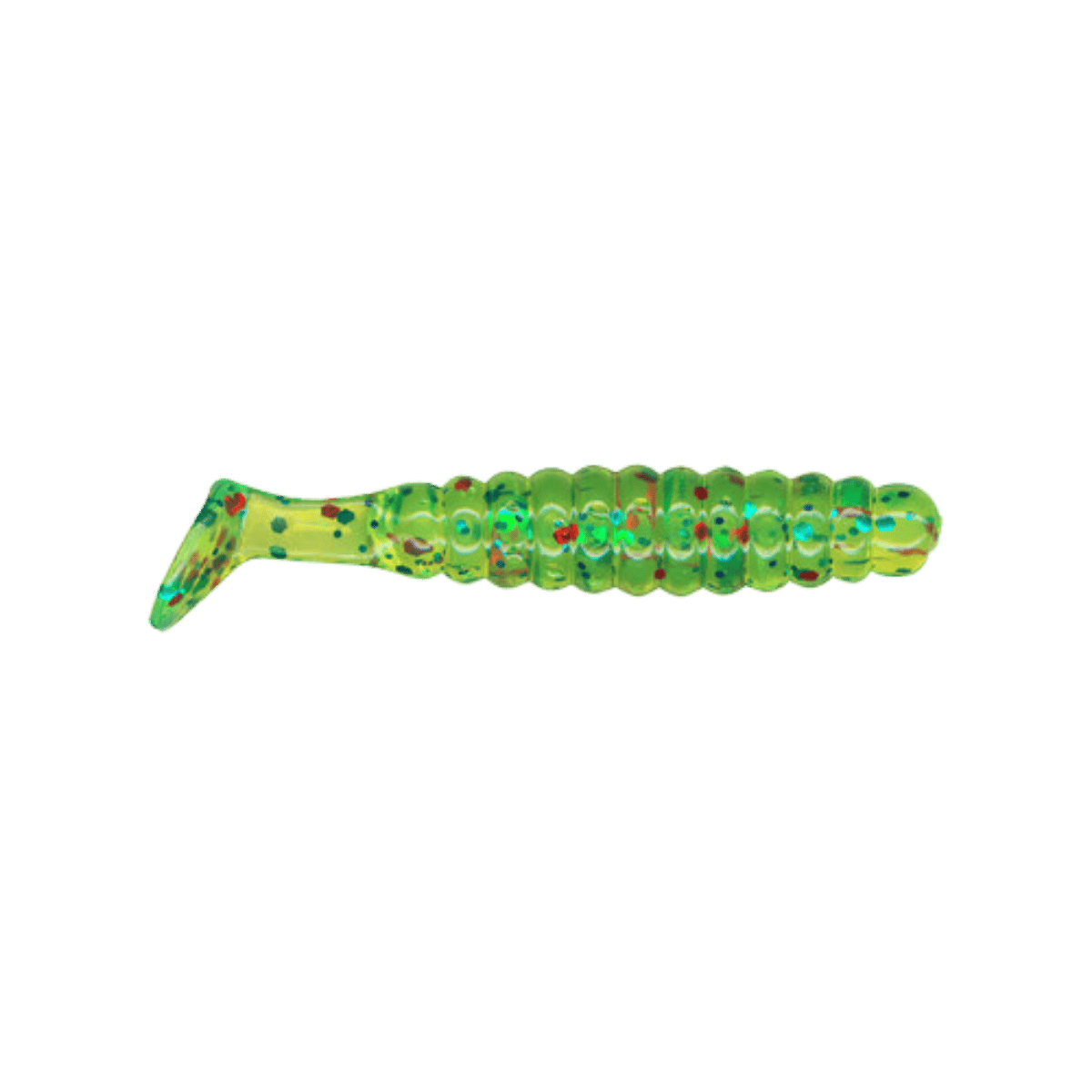 CHARLIE BREWERS CRAPPIE SLIDER GRUB 18PK - 1-1/2 IN CHART GLTR