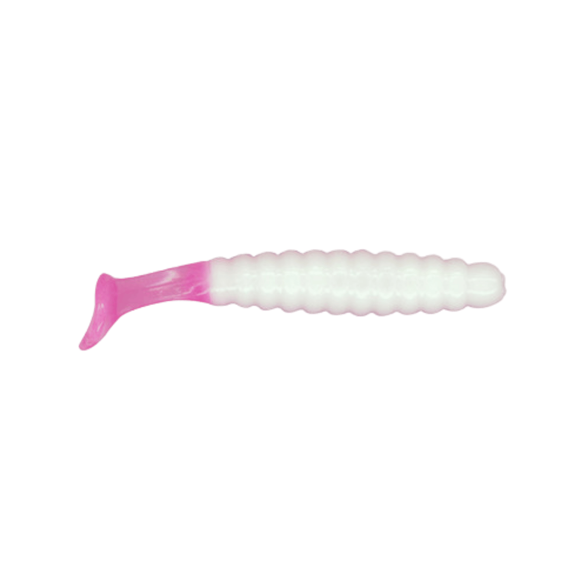 CHARLIE BREWERS CRAPPIE SLIDER GRUB 18PK - 1-1/2 IN WHT PNK GLO CHR
