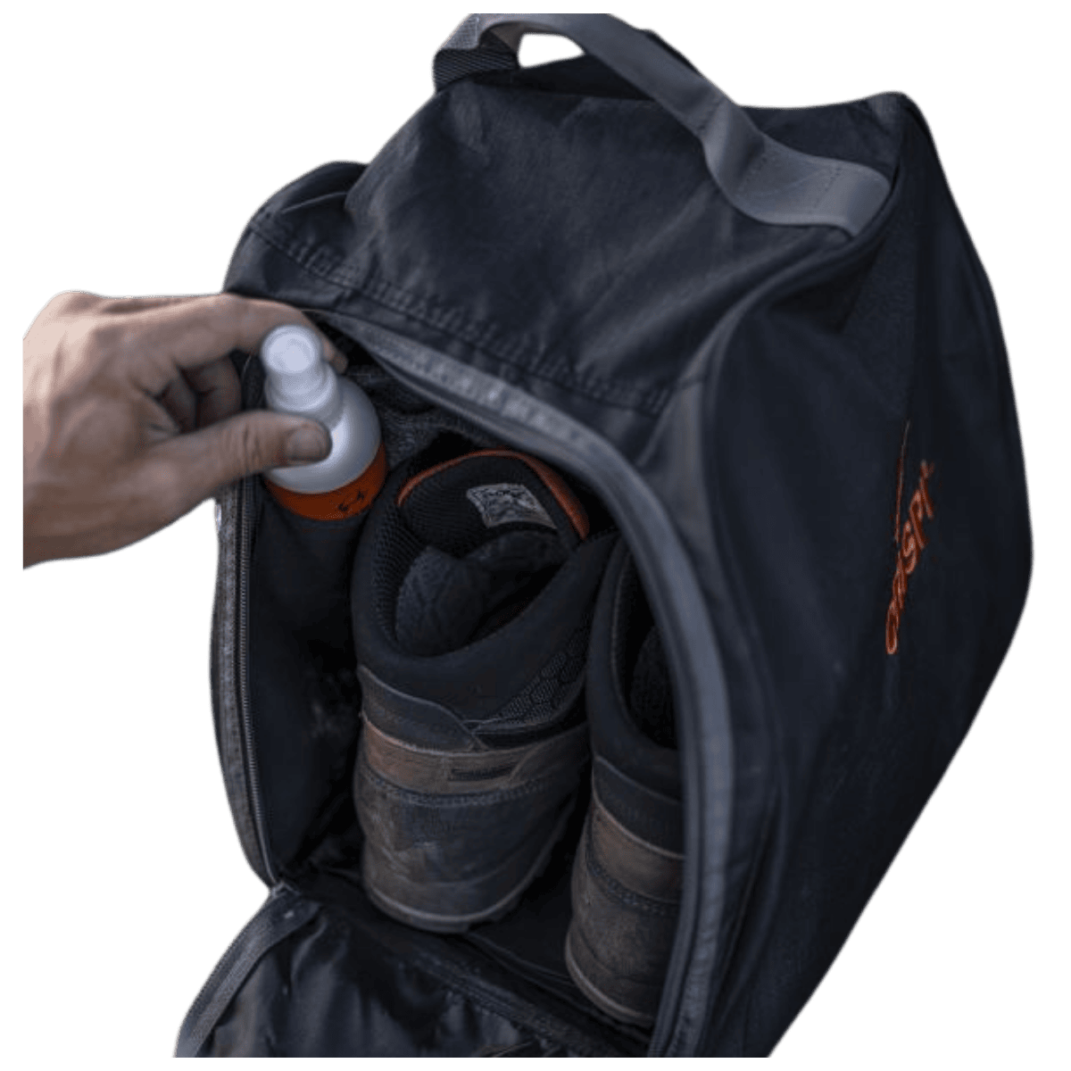 CRISPIBOOT UNIVERSAL FIT BOOT BAG - YKK ZIPPERS - FRONT INSIDE VIEW