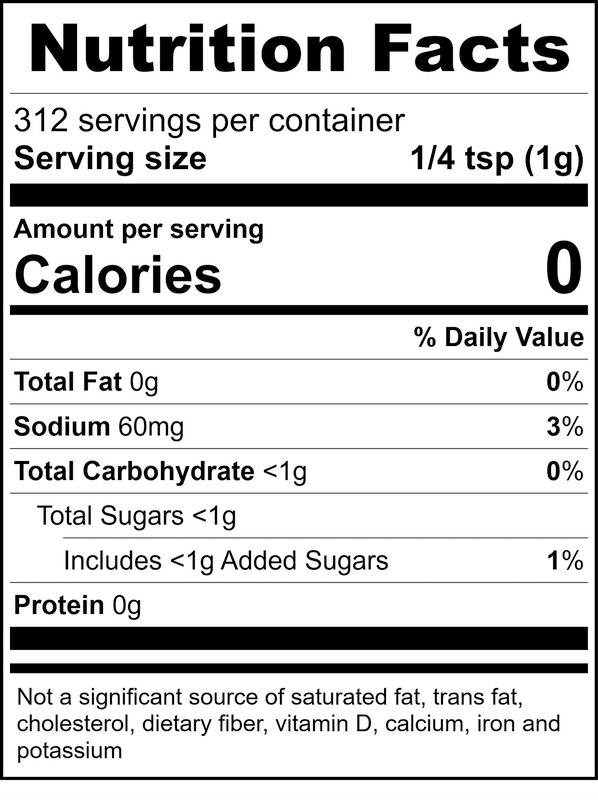 Camp Chef Sweet Fire Seasoning Nutrition Facts