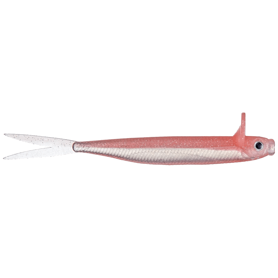 DEPS FRILLED SHAD CLEAR PINK SILVER FLAKE