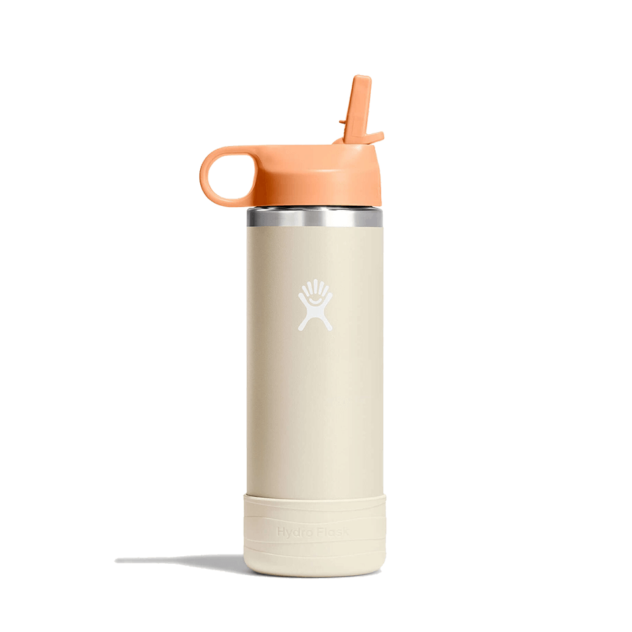 HYDRO FLASK 18OZ KIDS WIDE MOUTH BOTTLE WITH STRAW CAP COCONUT