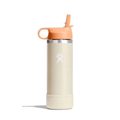 HYDRO FLASK 18OZ KIDS WIDE MOUTH BOTTLE WITH STRAW CAP COCONUT