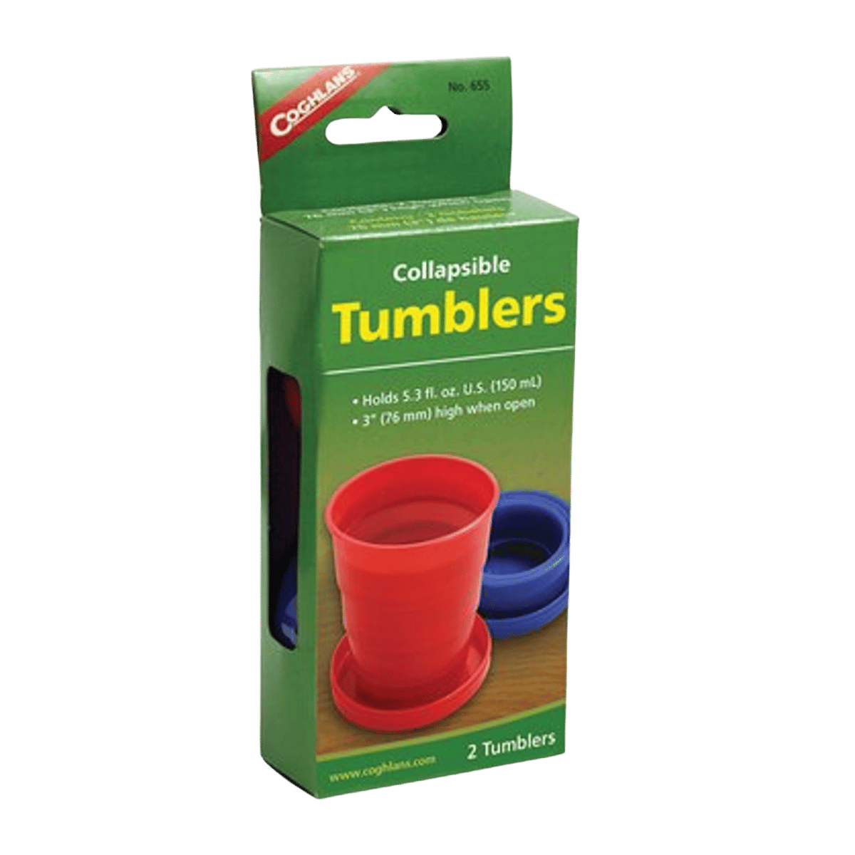 COLLAPSIBLE TUMBLERS - 2 PACK - PRODUCT IN RETAIL PACKAGING
