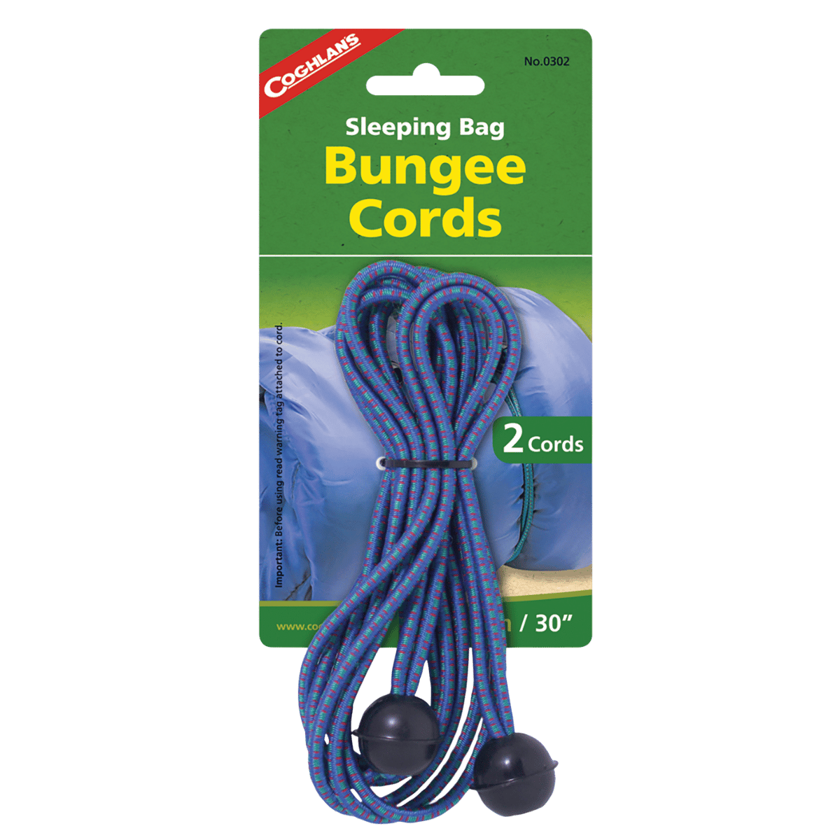 COGHLANS SLEEPING BAG BUNGEE CORDS - 30" - 2 CORDS
