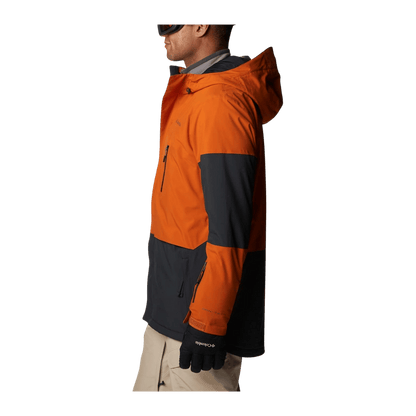COLUMBIA MEN'S AERIAL ASCENDER JACKET - BLACK/WARM COPPER - SIDE VIEW
