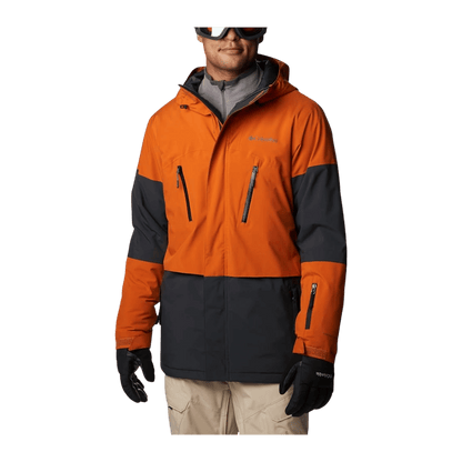 COLUMBIA MEN'S AERIAL ASCENDER JACKET - BLACK/WARM COPPER - FRONT VIEW