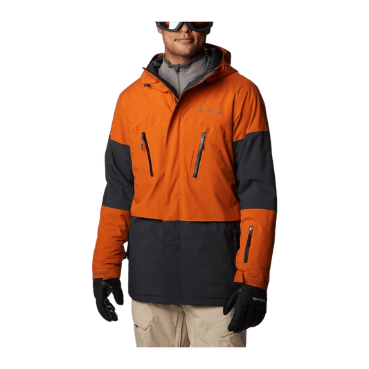 COLUMBIA MEN'S AERIAL ASCENDER JACKET - BLACK/WARM COPPER - FRONT VIEW