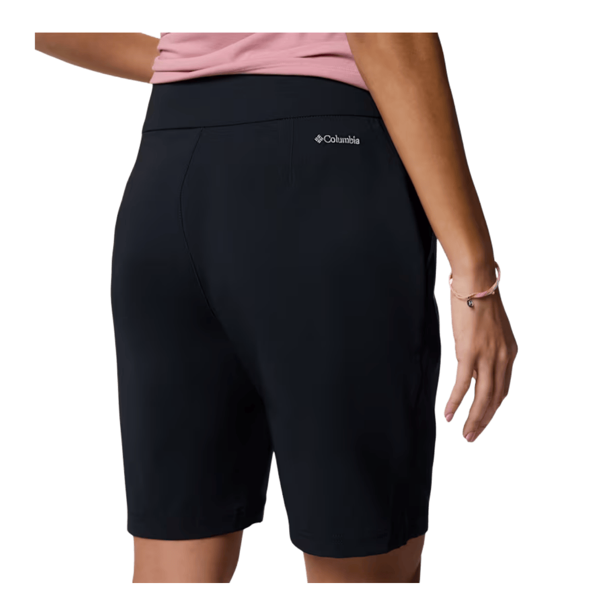 COLUMBIA WOMEN'S ALL SEASONS LONG SHORT 11" - BLACK - BACK VIEW