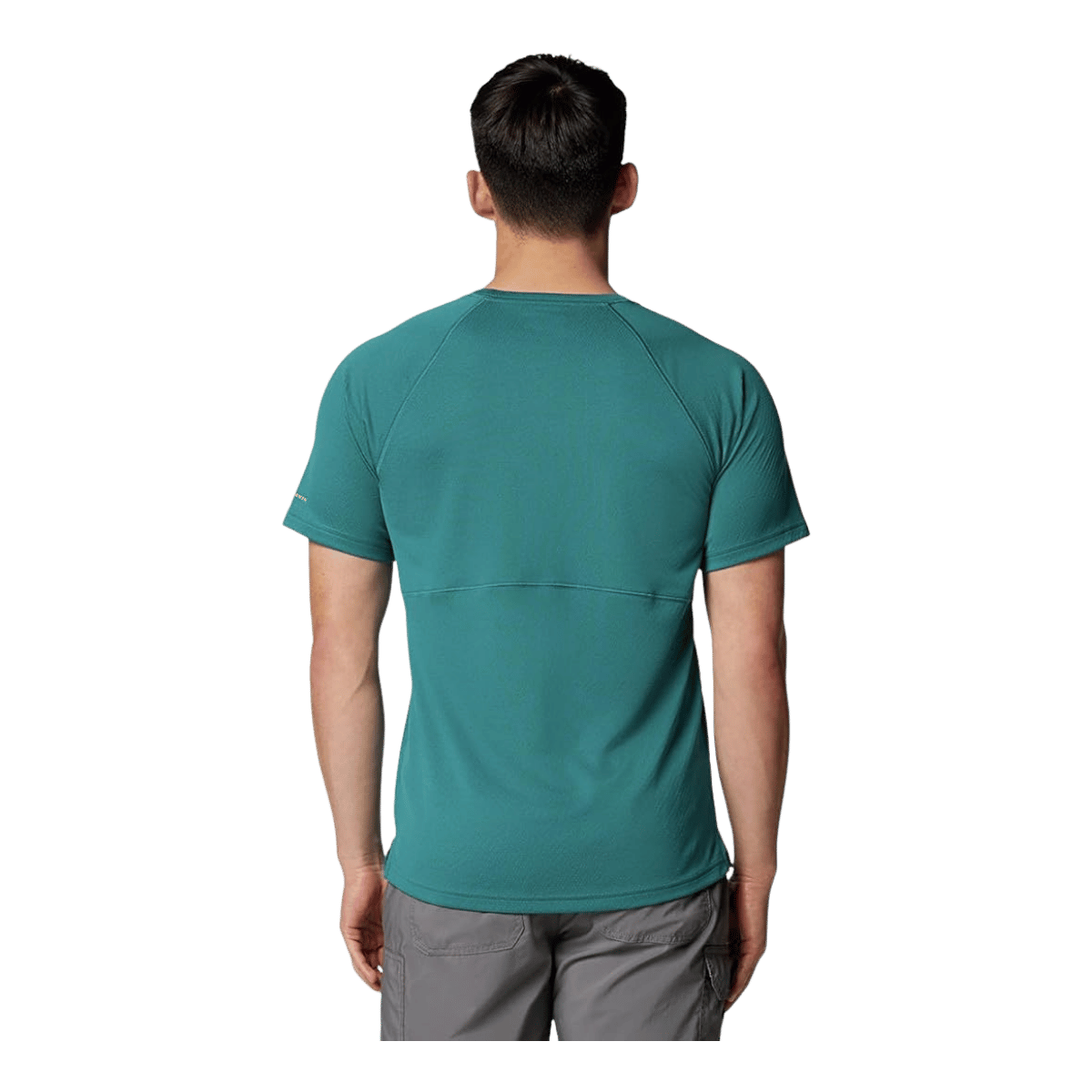 COLUMBIA MEN'S ALPINE CHILL PRO SHORT SLEEVE CREW SHIRT - RIVER BLUE - BACK VIEW