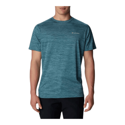 COLUMBIA MEN'S ALPINE CHILL ZERO SHORT SLEEVE CREW SHIRT - CLOUDBURST - FRONT VIEW