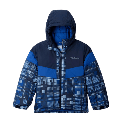 COLUMBIA BOYS' LIGHTNING LIFT III PRINTED JACKET - COLL NAVY WARP - FRONT VIEW