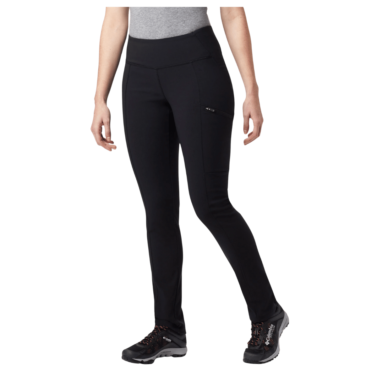 COLUMBIA WOMEN'S BACK BEAUTY HIGHRISE WARM WINTER PANTS - BLACK - FRONT VIEW