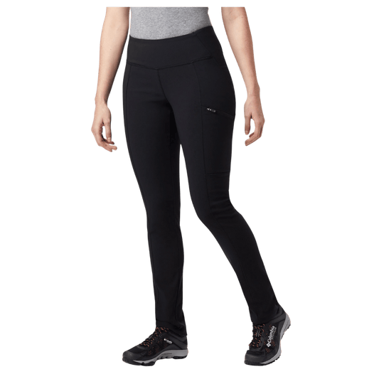 COLUMBIA WOMEN'S BACK BEAUTY HIGHRISE WARM WINTER PANTS - BLACK - FRONT VIEW