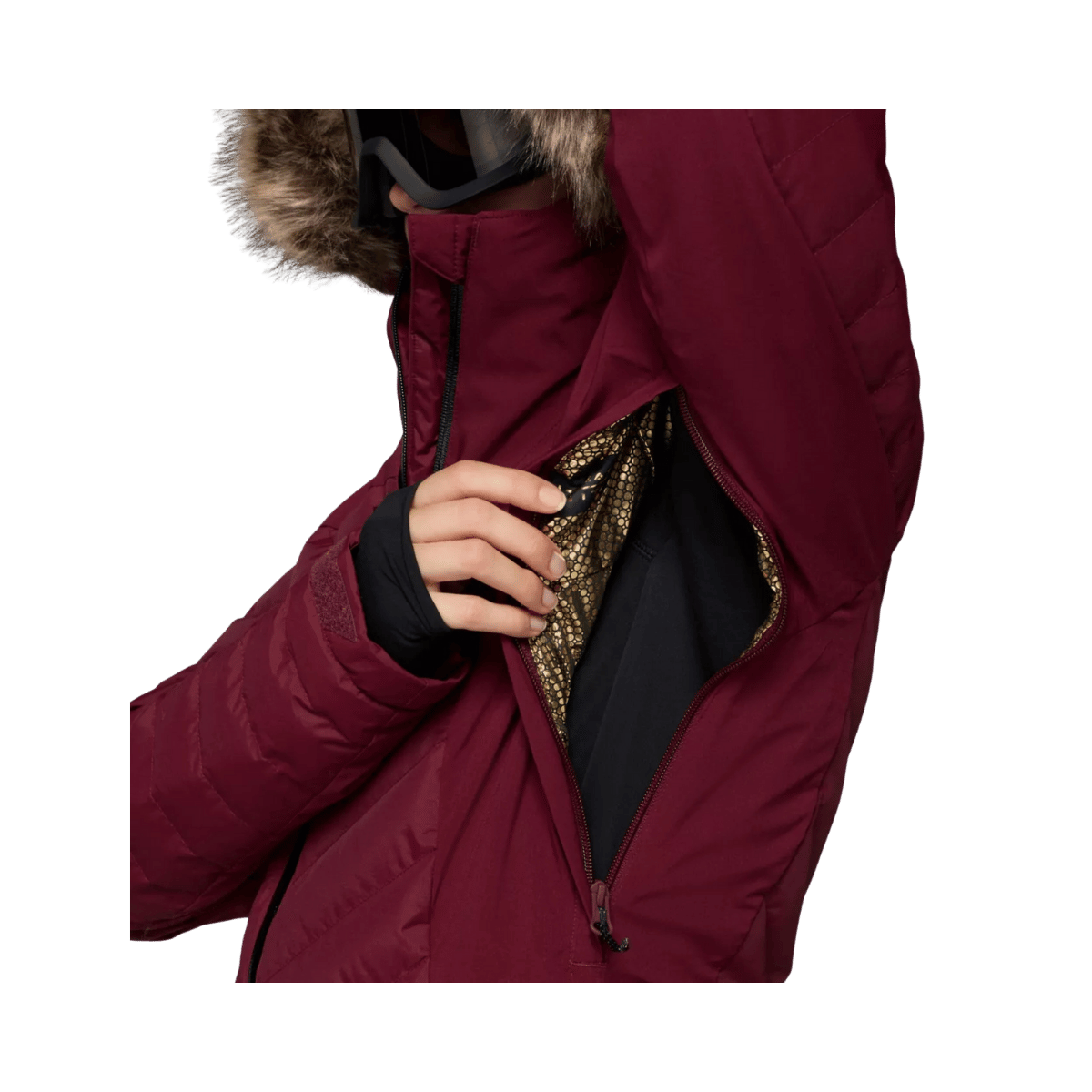 COLUMBIA WOMEN'S BIRD MOUNTAIN III INSULATED JACKET - RICH WINE - SIDE VIEW