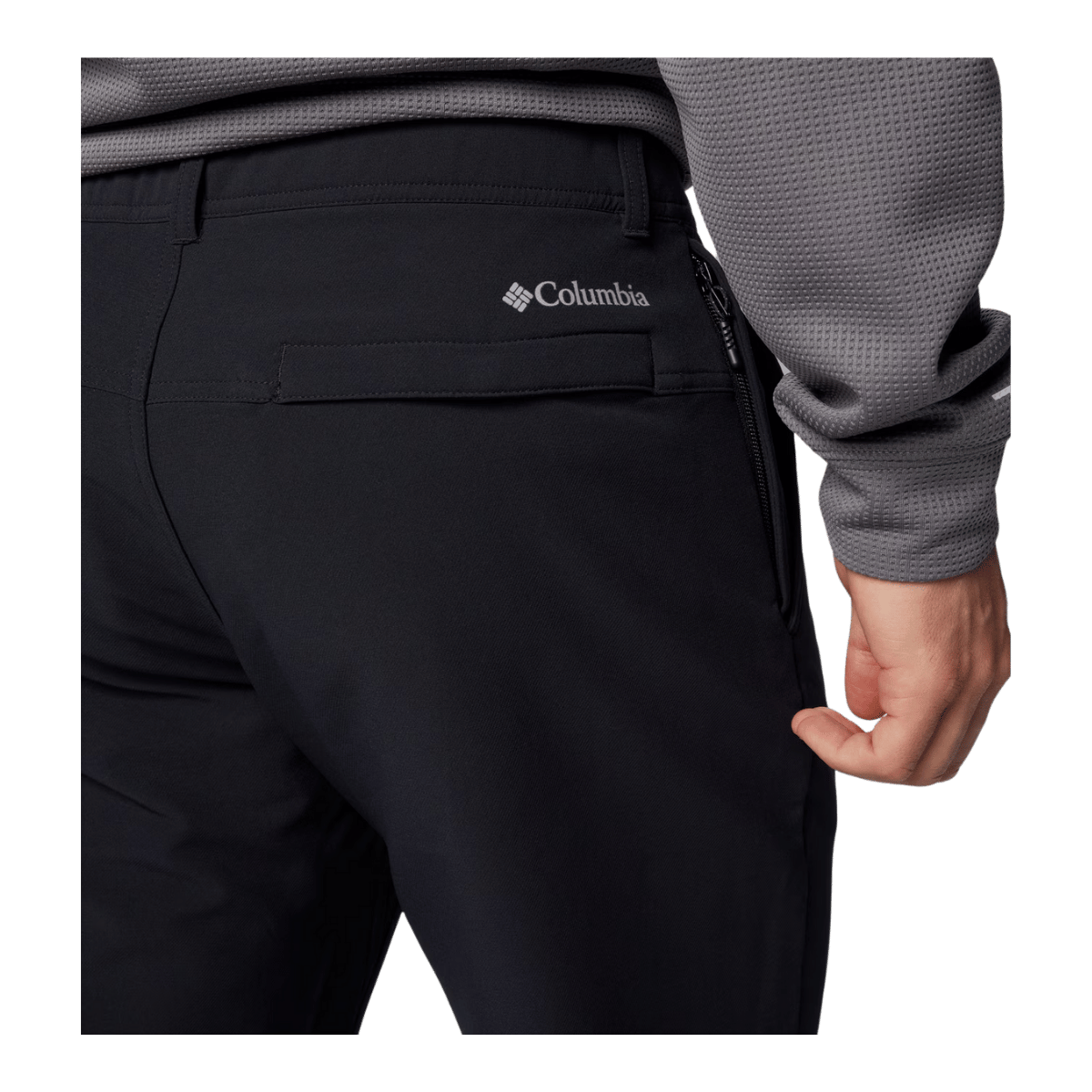 COLUMBIA MEN'S BLACK MESA WARM PANTS - BLACK - CLOSE-UP VIEW