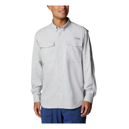 COLUMBIA BLOOD AND GUTS IV WOVEN LONG-SLEEVE SHIRT – COOL GREY - FRONT VIEW