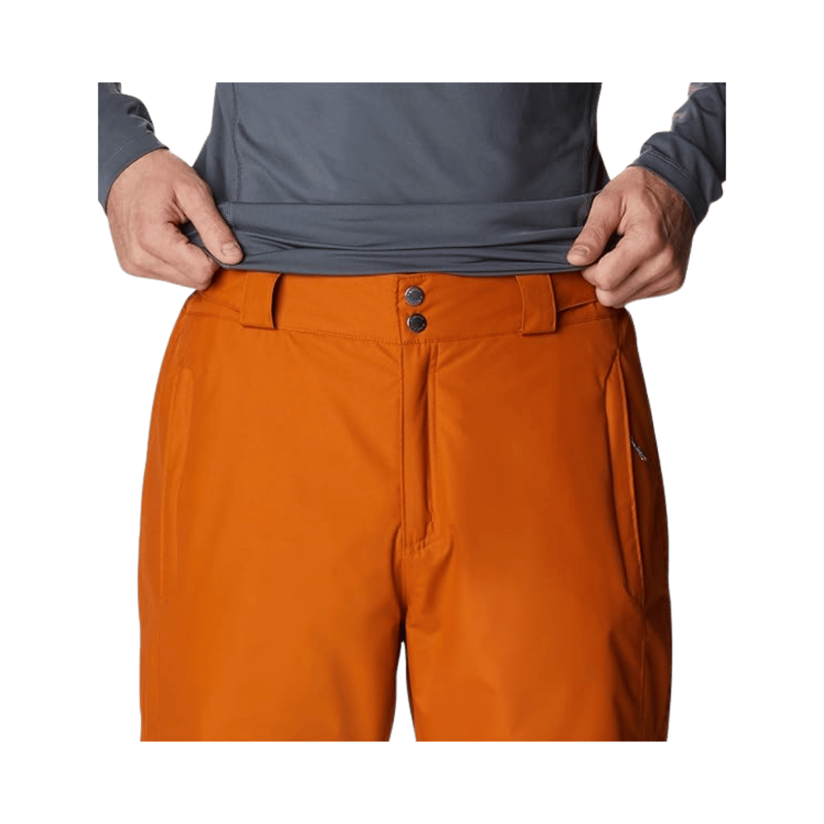 COLUMBIA MEN'S BUGABOO IV PANTS - WARM COPPER - WAIST LINE VIEW