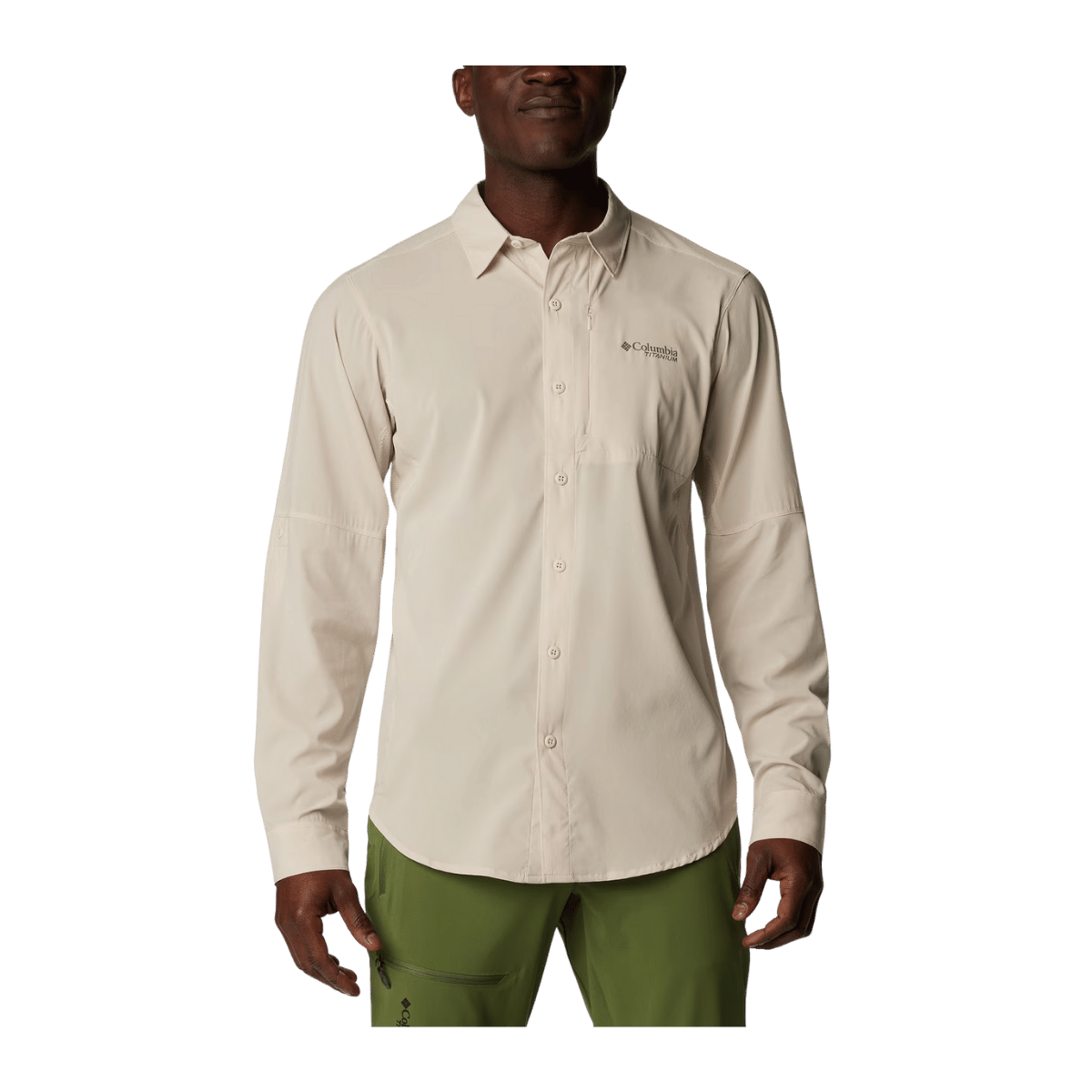COLUMBIA CIRQUE RIVER VENTED WOVEN LONG SLEEVE SHIRT - DARK STONE - FRONT VIEW