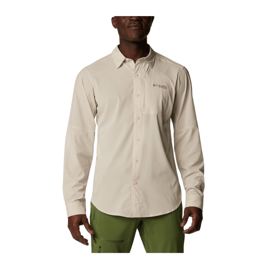COLUMBIA CIRQUE RIVER VENTED WOVEN LONG SLEEVE SHIRT - DARK STONE - FRONT VIEW