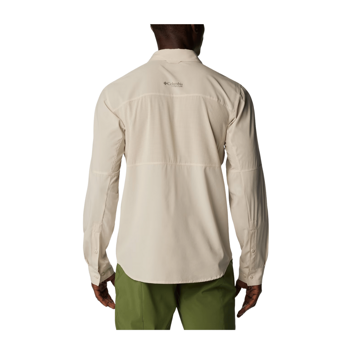 COLUMBIA CIRQUE RIVER VENTED WOVEN LONG SLEEVE SHIRT - DARK STONE - BACK VIEW