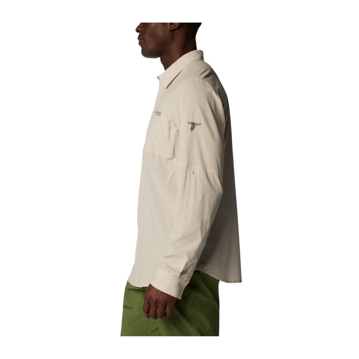 COLUMBIA CIRQUE RIVER VENTED WOVEN LONG SLEEVE SHIRT - DARK STONE - SIDE VIEW