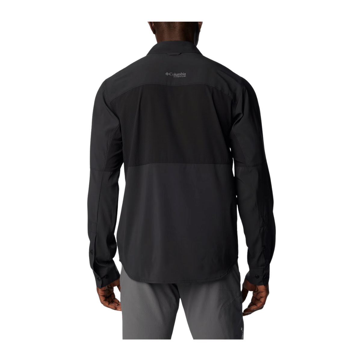 COLUMBIA CIRQUE RIVER VENTED WOVEN LONG SLEEVE SHIRT - BLACK - BACK VIEW