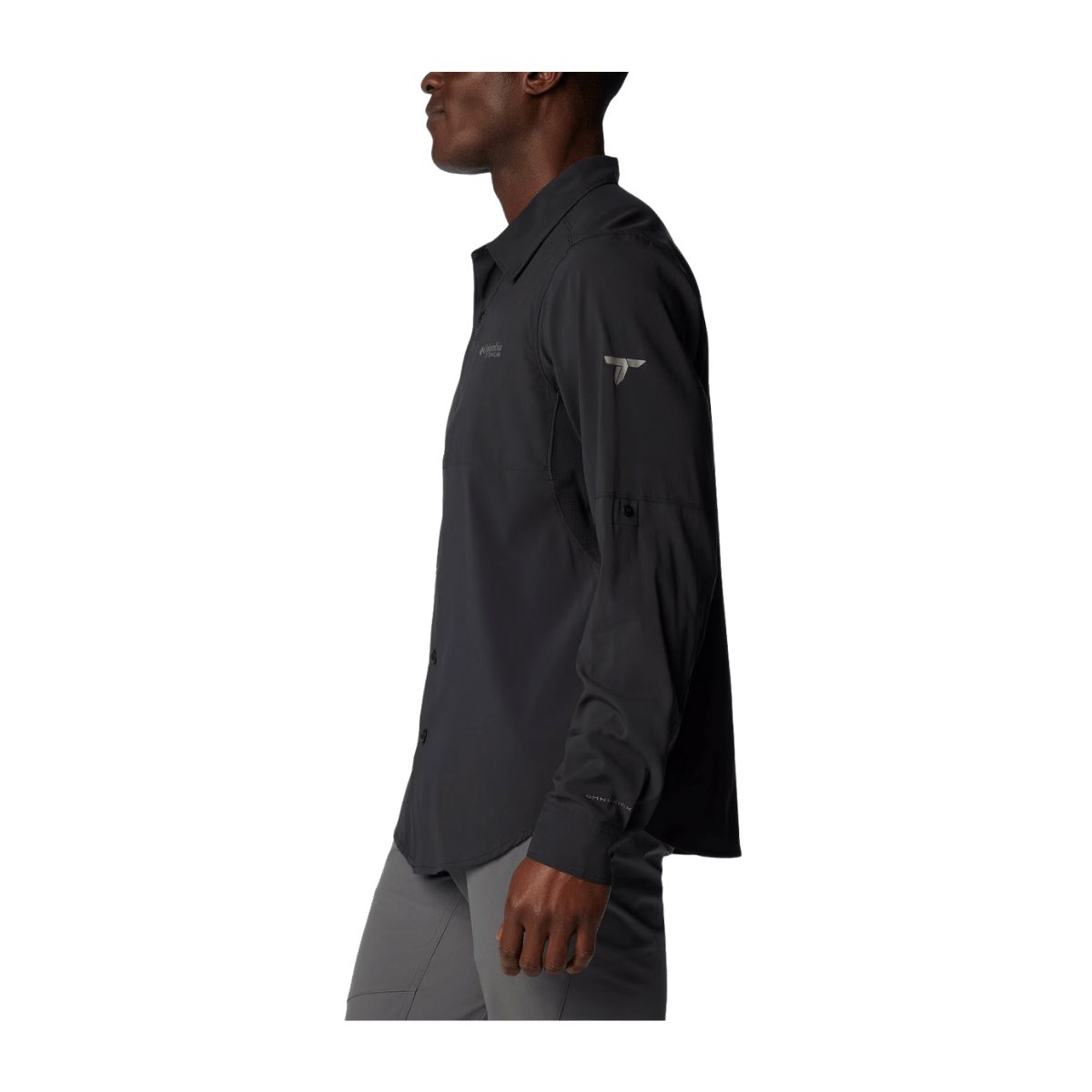 COLUMBIA CIRQUE RIVER VENTED WOVEN LONG SLEEVE SHIRT - BLACK - SIDE VIEW