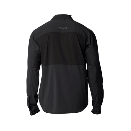 COLUMBIA MEN'S CIRQUE RIVER VENTED WOVEN LONG SLEEVE SHIRT - BLACK - BACK VIEW
