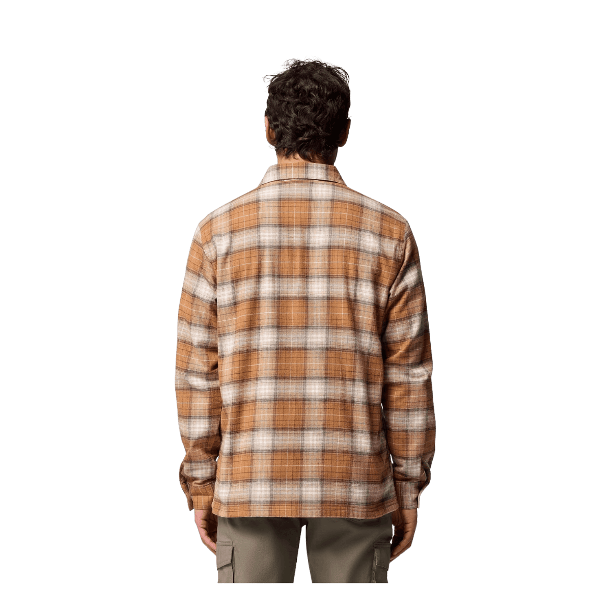 COLUMBIA MEN'S CORNELL WOODS FLEECE LINED SHIRT JACKET - DELTA LUMBERJACK - BACK VIEW