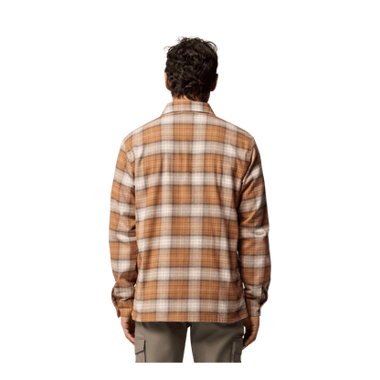 COLUMBIA MEN'S CORNELL WOODS FLEECE LINED SHIRT JACKET - DELTA LUMBERJACK - BACK VIEW