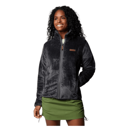 COLUMBIA WOMEN'S FIRE SIDE II SHERPA FULLZIP FLEECE - SHARK - FRONT VIEW