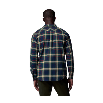 COLUMBIA MEN'S FLARE GUN STRETCH FLANNEL SHIRT - COLLEGIATE NAVY - BACK VIEW