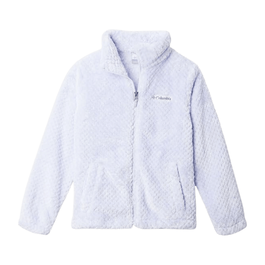 COLUMBIA GIRLS' FIRE SIDE SHERPA FULL ZIP JACKET - SNOW DRIFT FRONT VIEW
