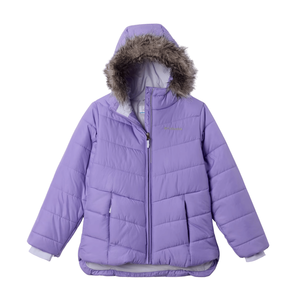 COLUMBIA GIRLS' KATELYN CREST III HOODED JACKET - PAISLEY PURPLE - FRONT VIEW
