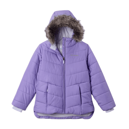 COLUMBIA GIRLS' KATELYN CREST III HOODED JACKET - PAISLEY PURPLE - FRONT VIEW