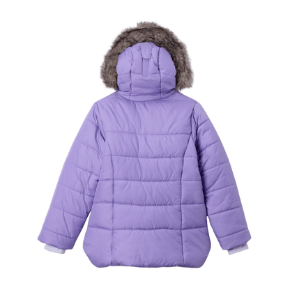 COLUMBIA GIRLS' KATELYN CREST III HOODED JACKET - PAISLEY PURPLE - BACK VIEW